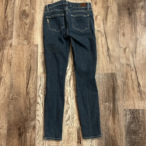 Paige Verdugo Ankle Skinny Jean Dark Wash Distressed | Size 26 - Picture 2 of 5